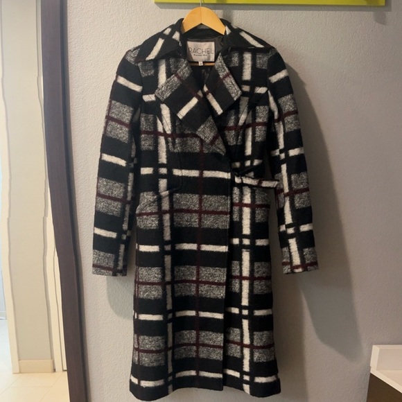 RACHEL Rachel Roy Plaid Wool Winter Coat - Picture 1 of 10